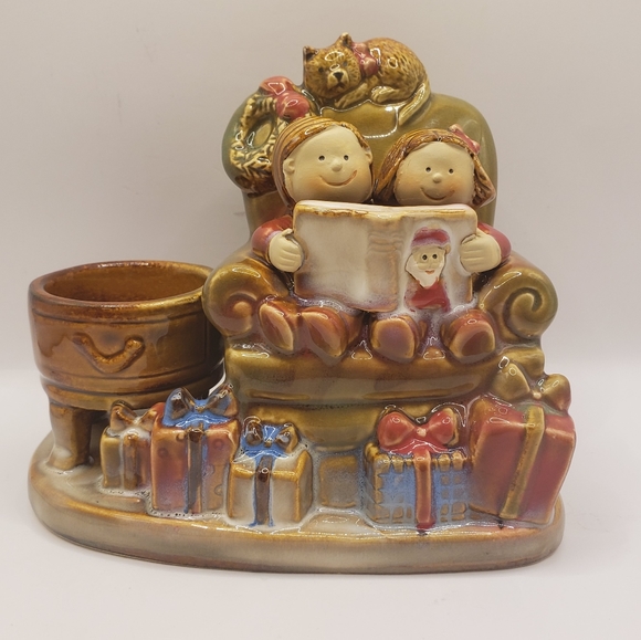 Ronnie Walter Yankee Candle Ceramic Kids Reading Votive Tealight Holder Figurine - Picture 1 of 8